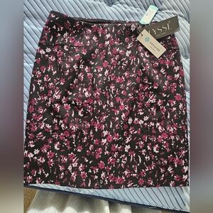 Lysse Black and Purple Floral Pencil Skirt XL